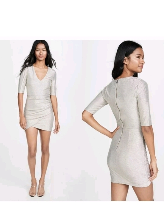 Alice + Olivia Judy dress with metallic V-Neck Mini Dress 0 New without tags. - Picture 8 of 16